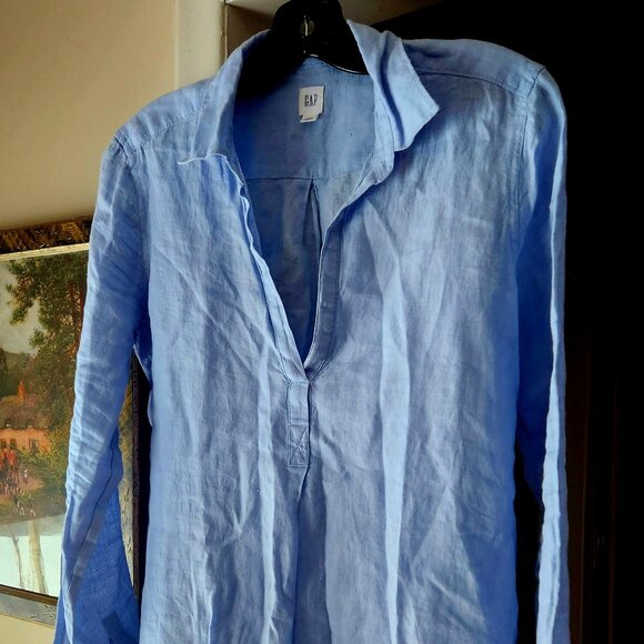 G3  Summer Linen - airy - long in front & back  - Gap Small Shirt - Picture 2 of 7